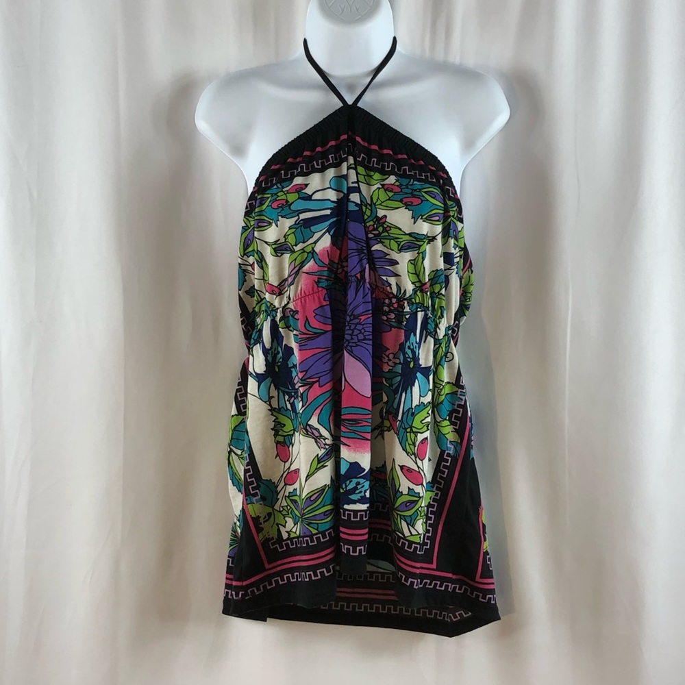 Mix & Co multicolored knit halter top XL
